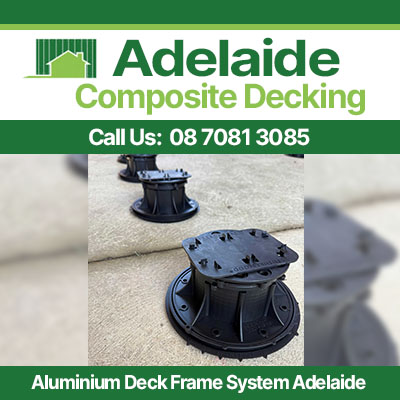 Adjustable aluminium deck frame pedestals for composite decking in Adelaide