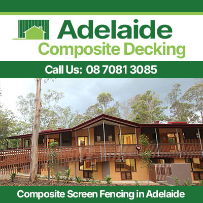 Timber look composite fencing installed as decorative deck barrier for homestead in Adelaide